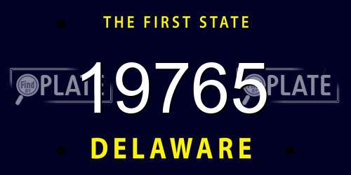 19765 Delaware License Plate