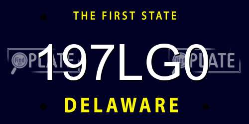 197LG0 Delaware License Plate