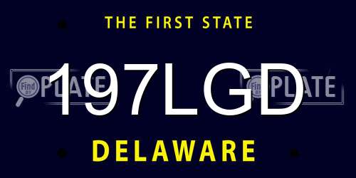 197LGD Delaware License Plate