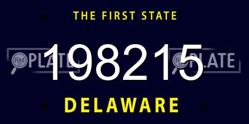 198215 Delaware License Plate