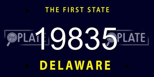 19835 Delaware License Plate