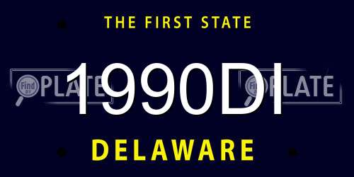 1990DI Delaware License Plate