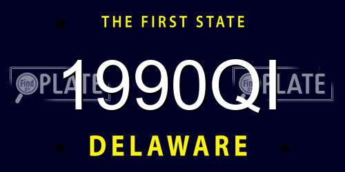 1990QI Delaware License Plate