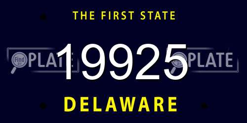 19925 Delaware License Plate