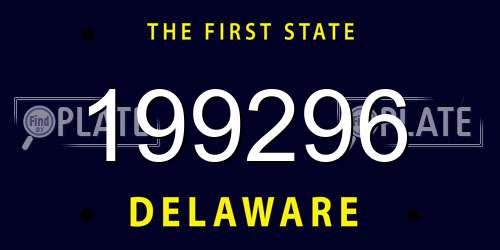 199296 Delaware License Plate