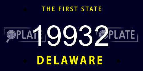 19932 Delaware License Plate