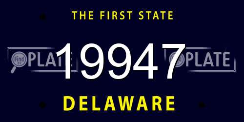 19947 Delaware License Plate