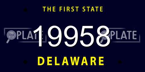 19958 Delaware License Plate