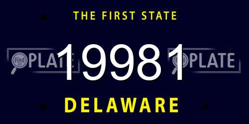 19981 Delaware License Plate