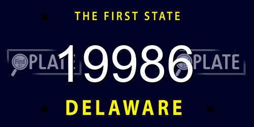 19986 Delaware License Plate
