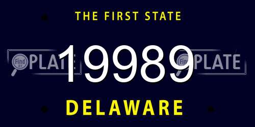 19989 Delaware License Plate