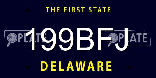 199BFJ Delaware License Plate