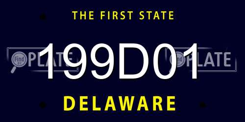 199D01 Delaware License Plate