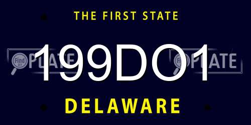 199DO1 Delaware License Plate