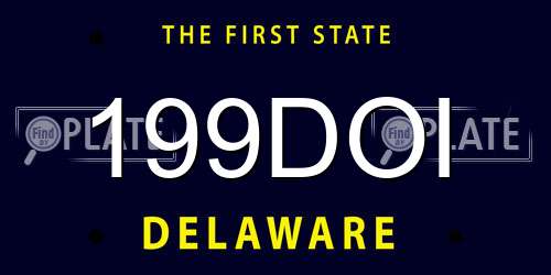 199DOI Delaware License Plate