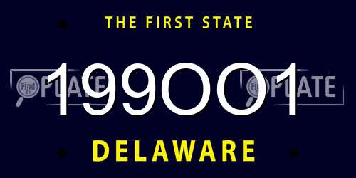 199OO1 Delaware License Plate