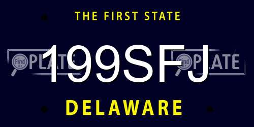 199SFJ Delaware License Plate