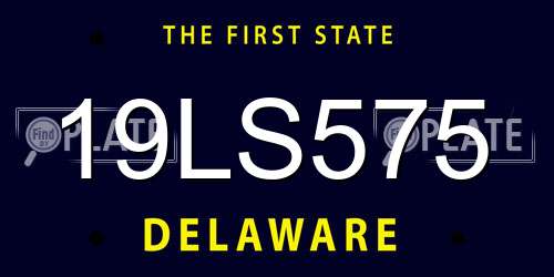 19LS575 Delaware License Plate