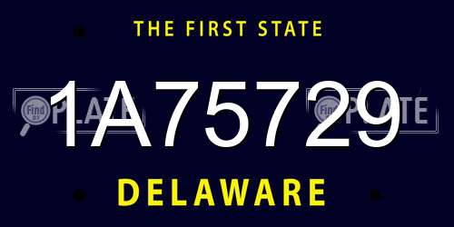 1A75729 Delaware License Plate