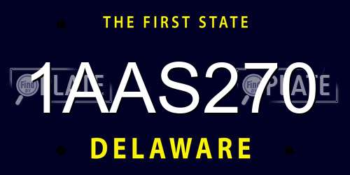 1AAS270 Delaware License Plate