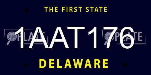 1AAT176 Delaware License Plate