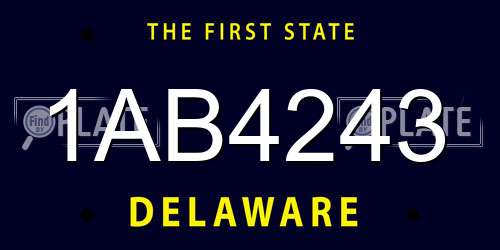 1AB4243 Delaware License Plate