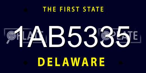 1AB5335 Delaware License Plate