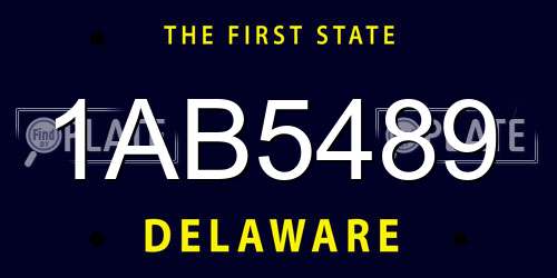 1AB5489 Delaware License Plate