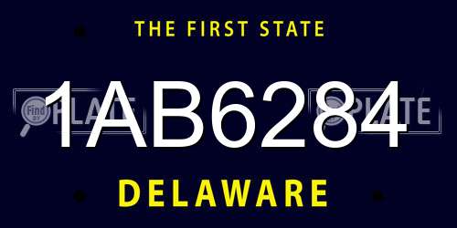 1AB6284 Delaware License Plate