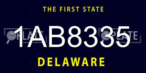 1AB8335 Delaware License Plate
