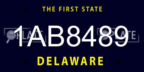 1AB8489 Delaware License Plate