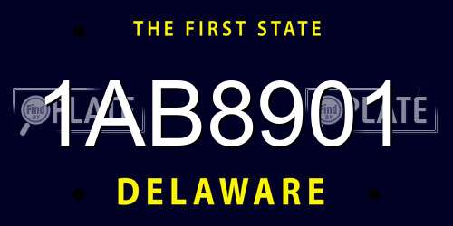 1AB8901 Delaware License Plate