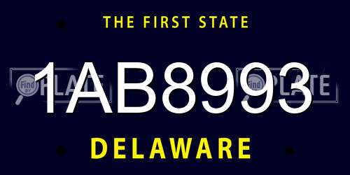 1AB8993 Delaware License Plate