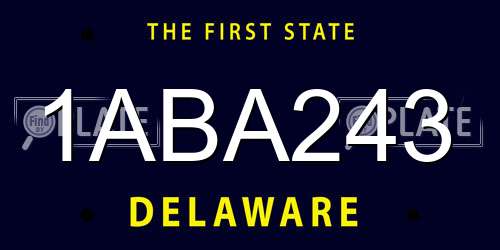 1ABA243 Delaware License Plate
