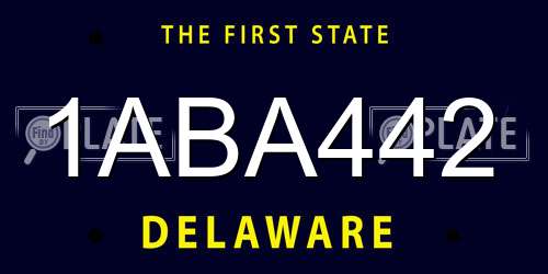1ABA442 Delaware License Plate