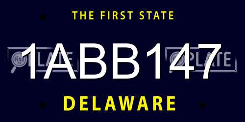 1ABB147 Delaware License Plate