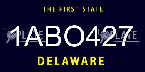 1ABO427 Delaware License Plate
