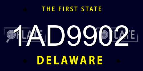 1AD9902 Delaware License Plate