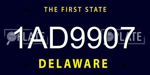 1AD9907 Delaware License Plate