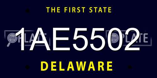 1AE5502 Delaware License Plate