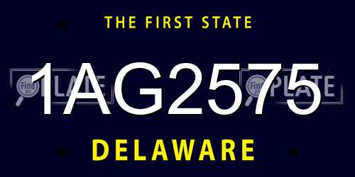 1AG2575 Delaware License Plate