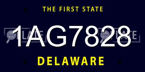 1AG7828 Delaware License Plate