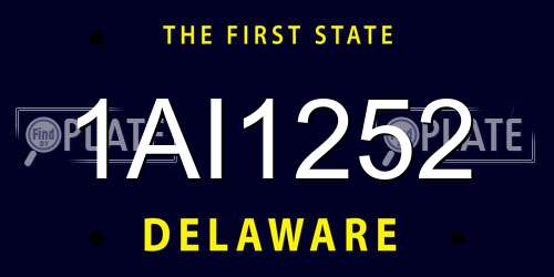 1AI1252 Delaware License Plate