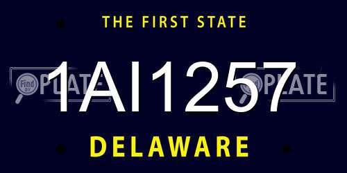 1AI1257 Delaware License Plate