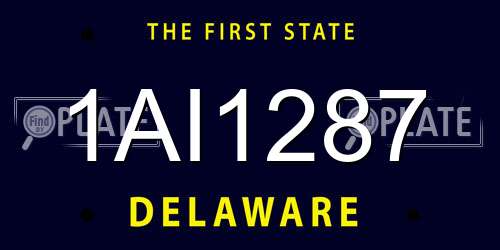 1AI1287 Delaware License Plate