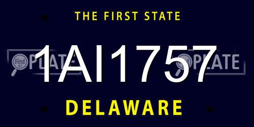 1AI1757 Delaware License Plate