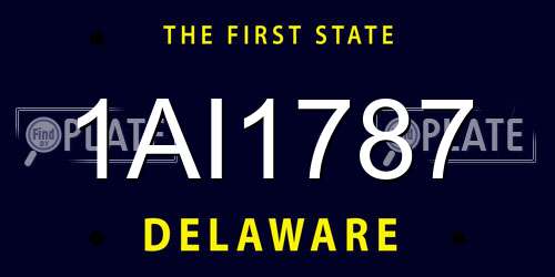 1AI1787 Delaware License Plate