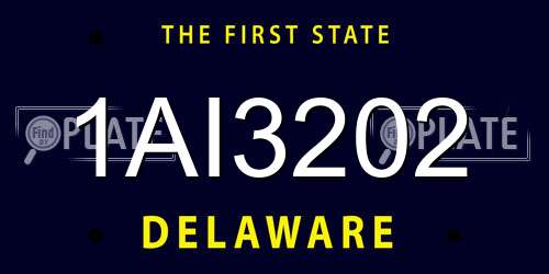 1AI3202 Delaware License Plate