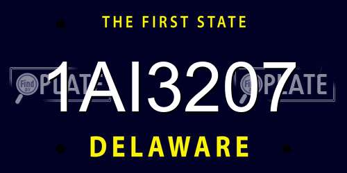 1AI3207 Delaware License Plate