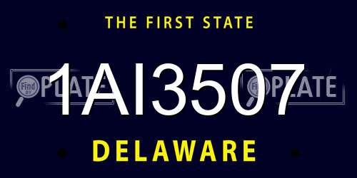 1AI3507 Delaware License Plate
